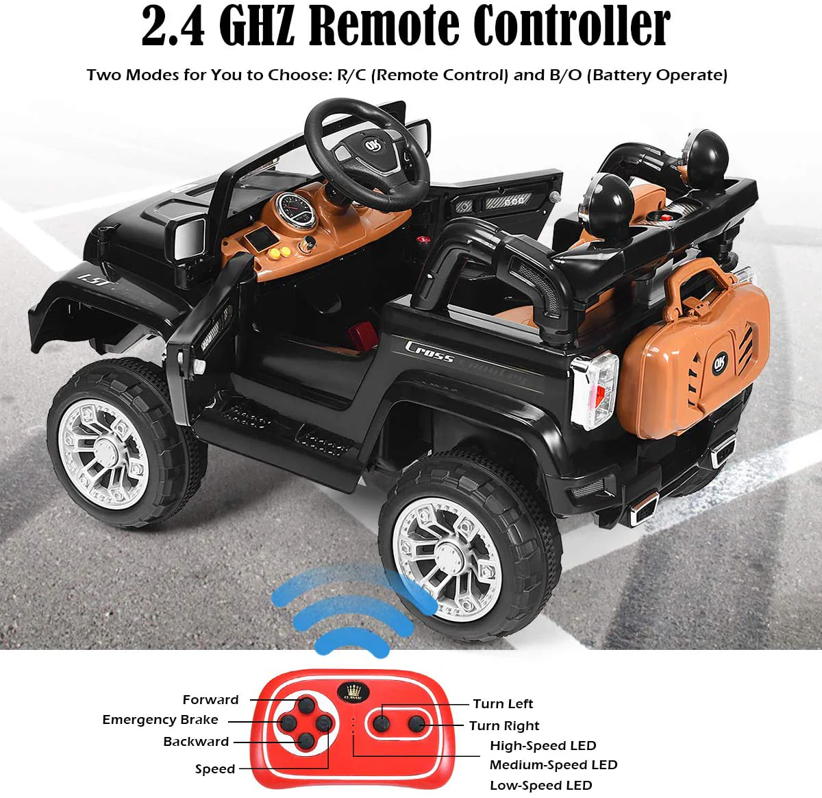 12V 2WD Ride-On Jeep Car with Manual and Remote Control Options - Image 6