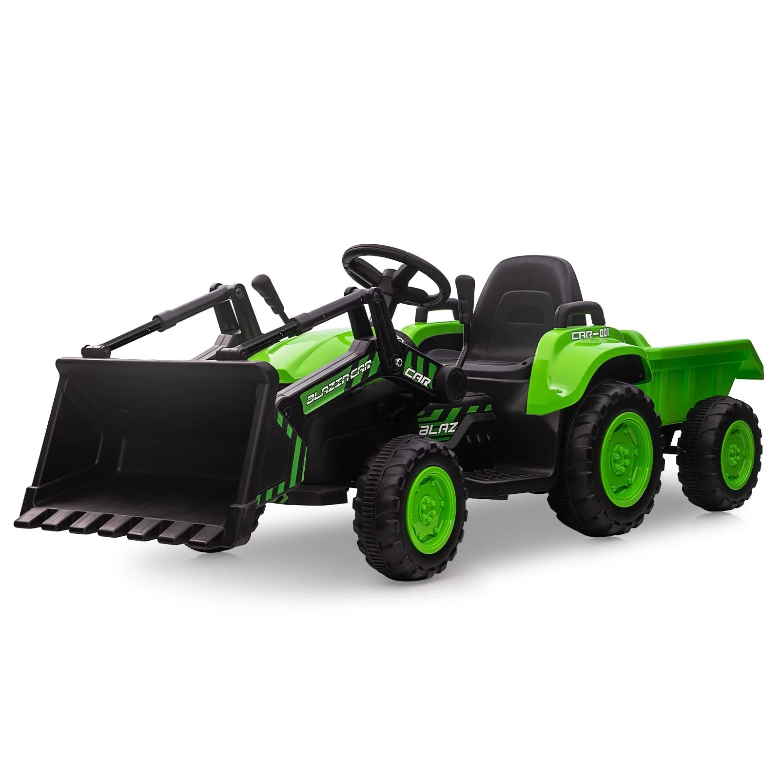 12V 3-in-1 Kids Electric Ride-On Excavator Bulldozer Tractor with Remote and Trailer - Image 31