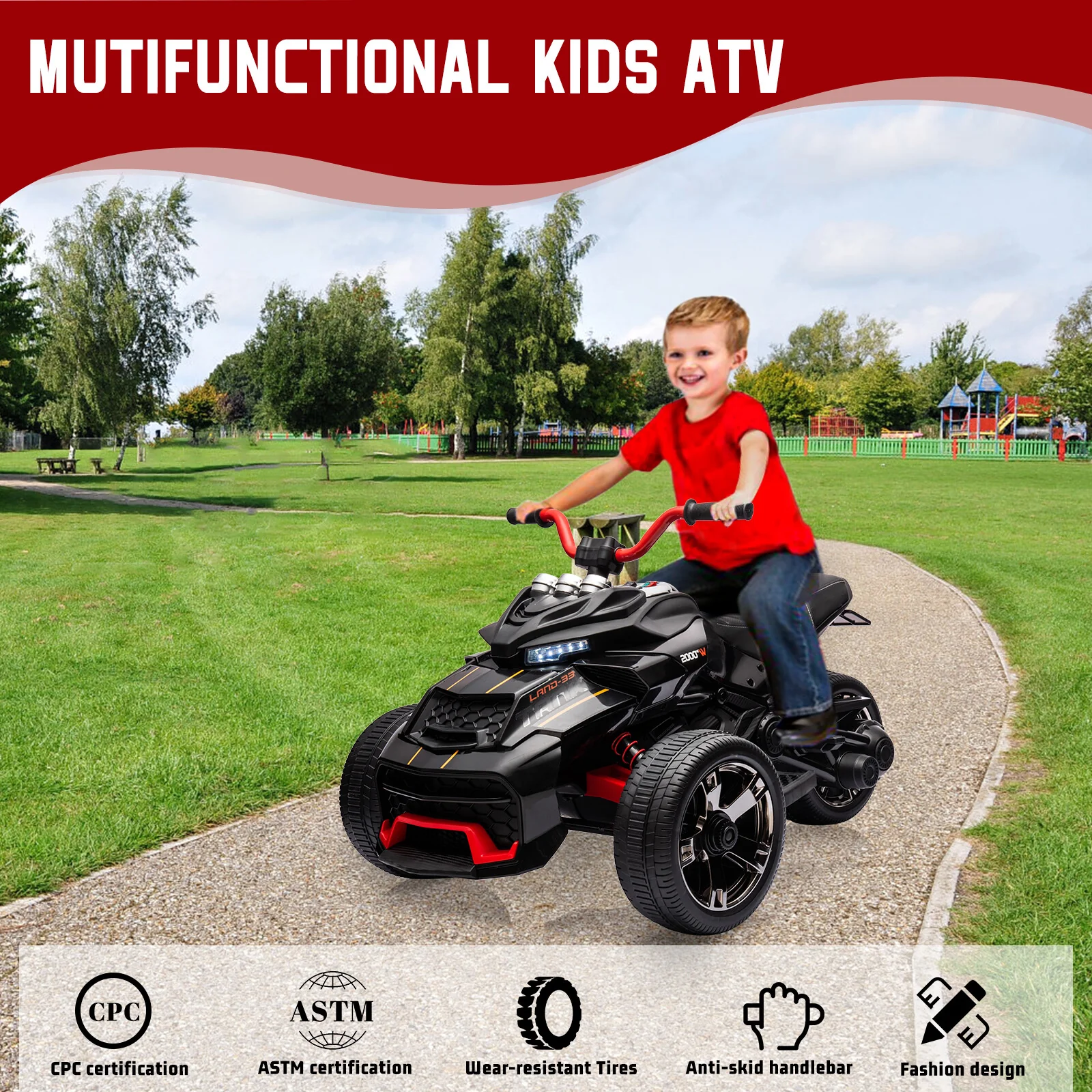12V 3-Wheeler Ride-On Electric ATV Motorcycle Battery-Powered Vehicle - Image 12
