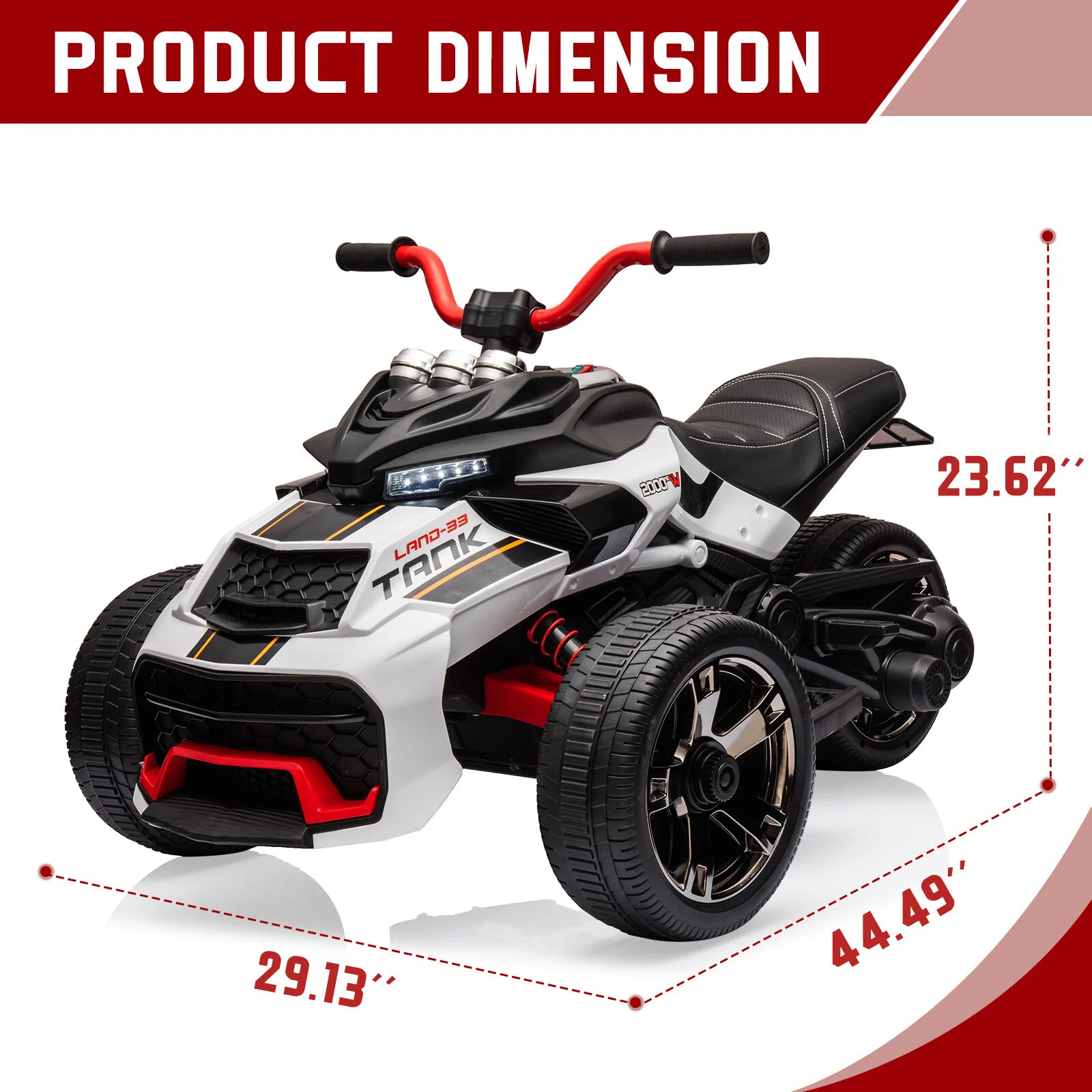 12V 3-Wheeler Ride-On Electric ATV Motorcycle Battery-Powered Vehicle - Image 20