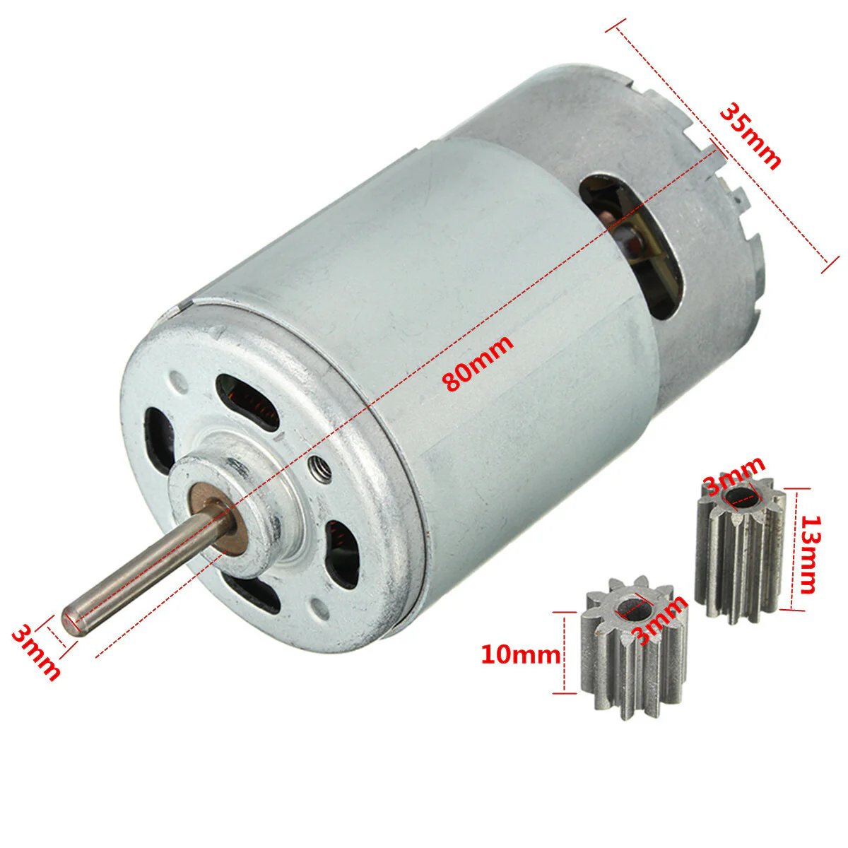 12V 30000RPM Electric Motor Gearbox with 2 Gears for Kids Ride-On Car Toy Parts - Image 2
