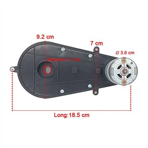 12V 30000RPM Rear Motor with Gearbox for Kids Electric Ride-On Car and Bike Toys - Image 2