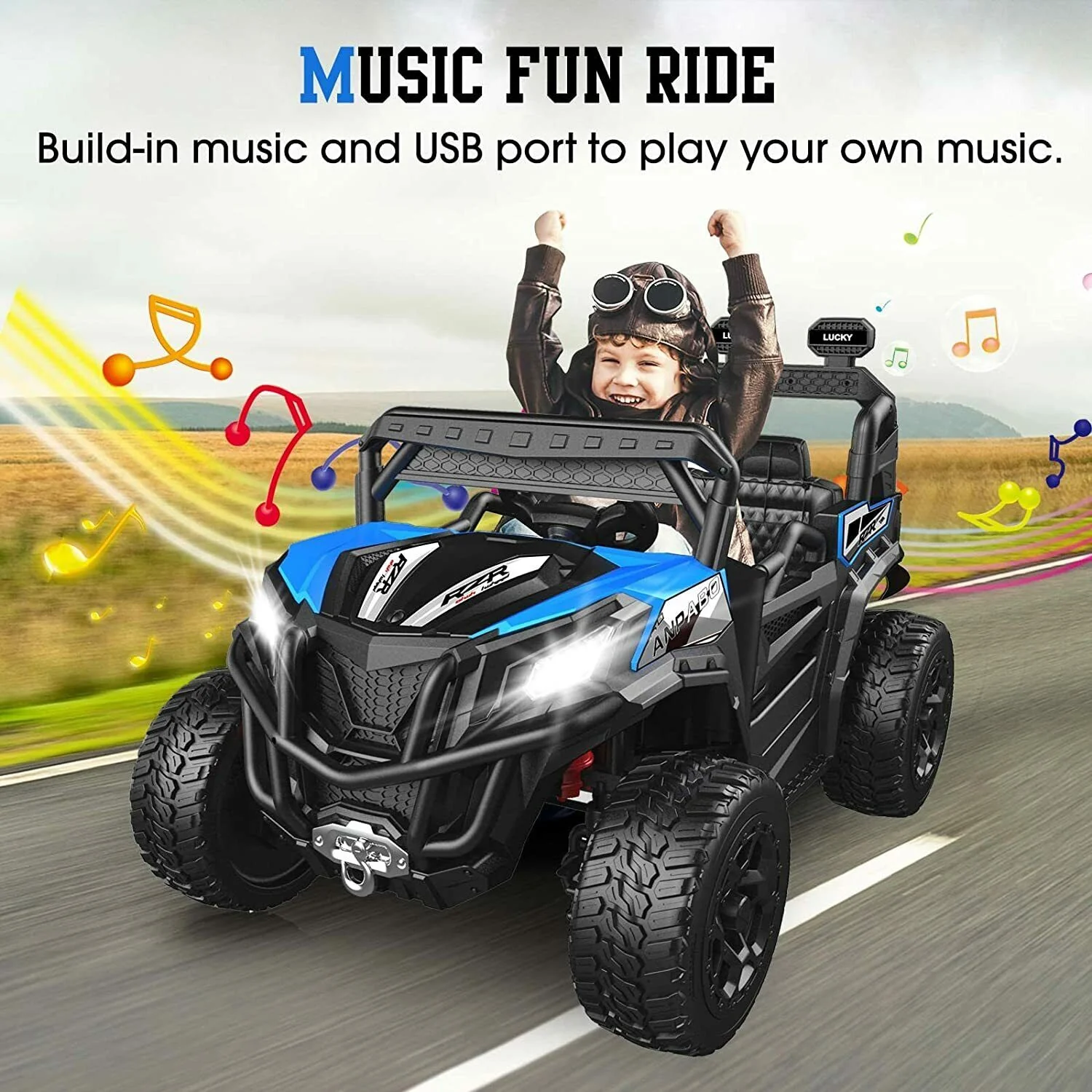 12V 35W Engine Children Boys Ride On UTV Vehicle, Wireless Control, Spring Suspension - Image 5
