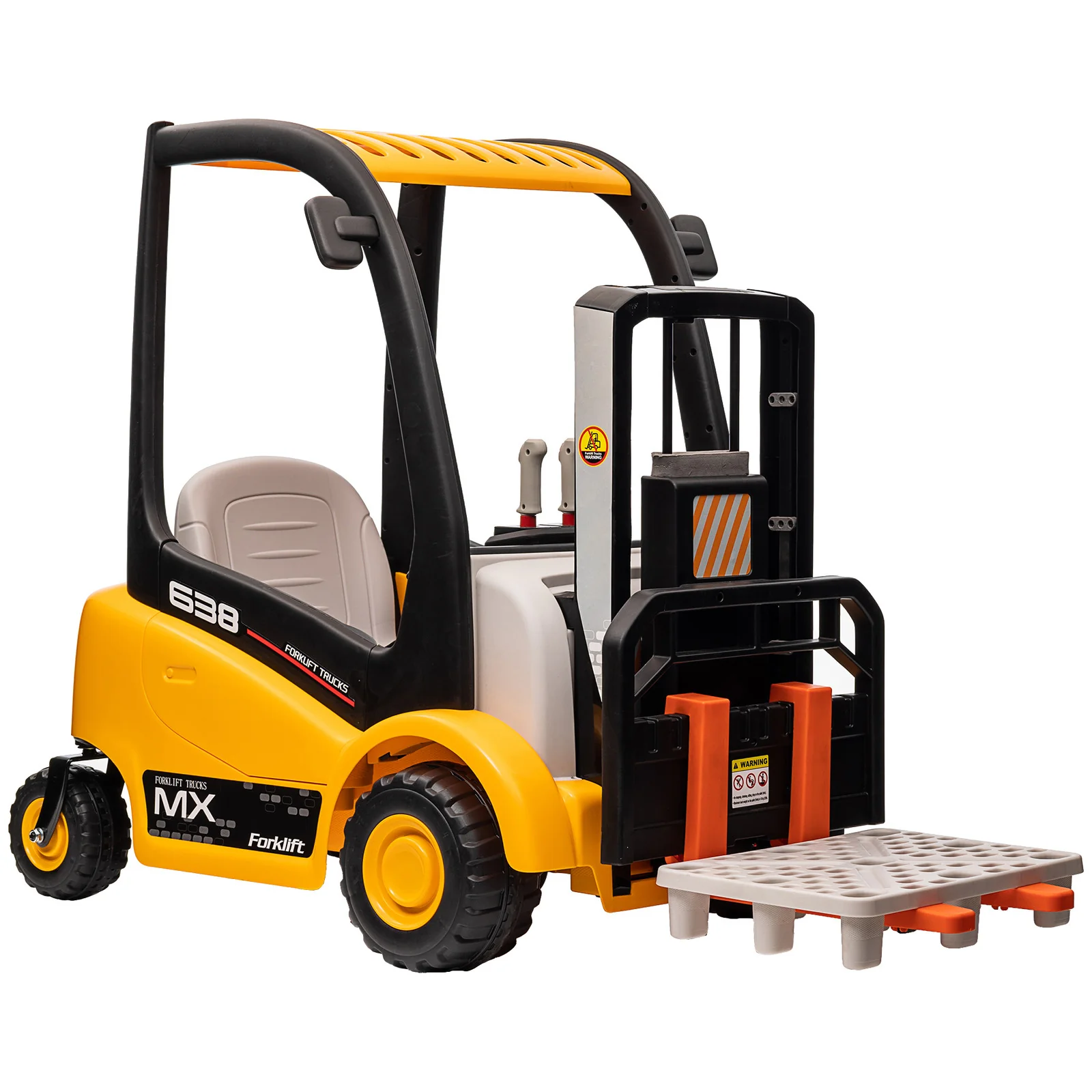 12V Kids Ride-On Forklift Car with 360° Rotation, Tent, and Liftable Fork - Image 3