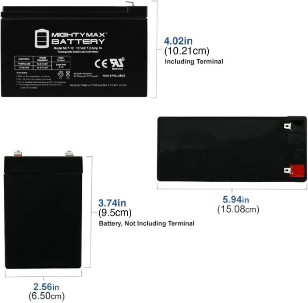 12V 7 Amp Hr. Replacement Battery for Electric Power Wheels Ride-On Cars - Image 14