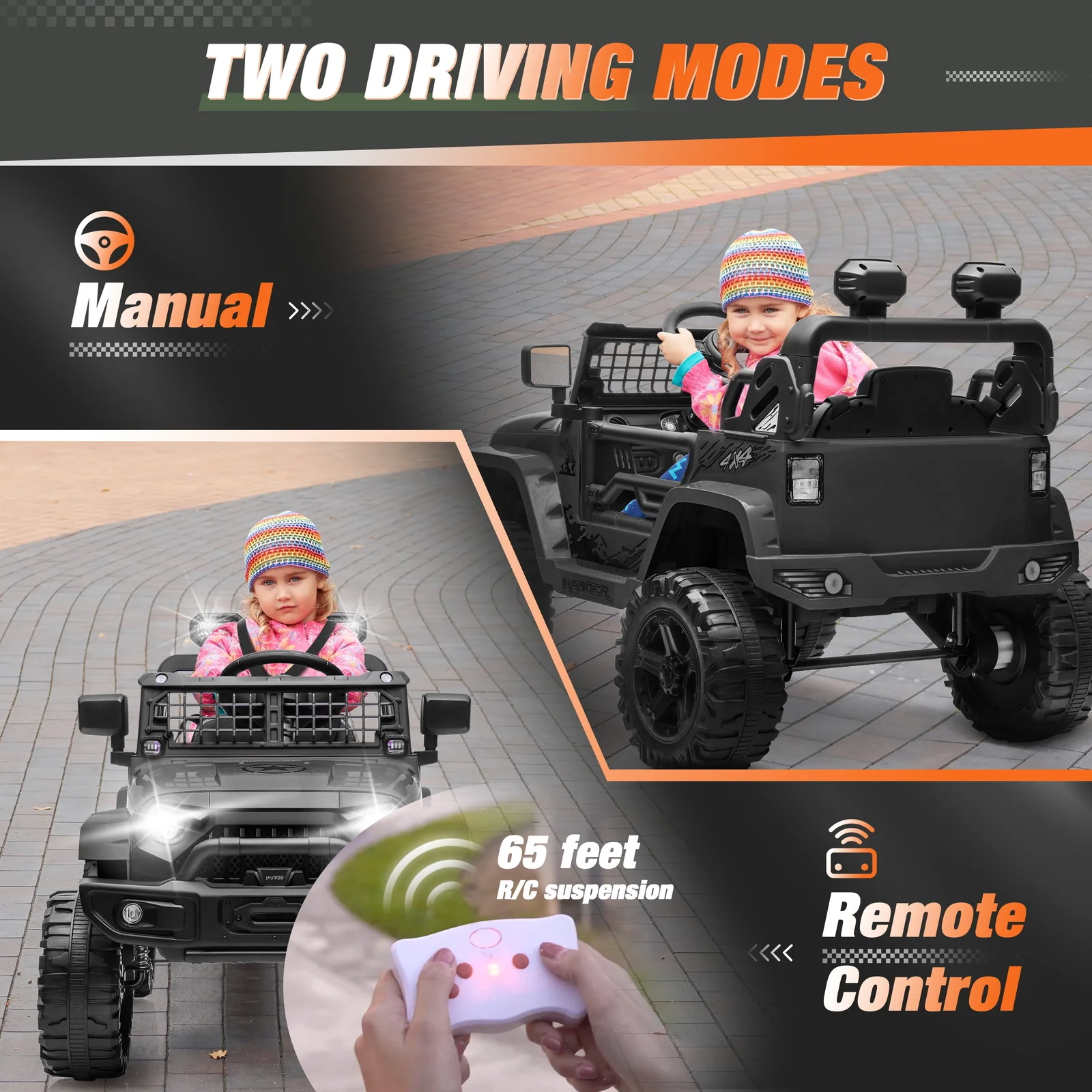 12V Kids Ride-On Truck Car with Parent Remote Control and 7-Hour Battery Life, Blue - Image 6