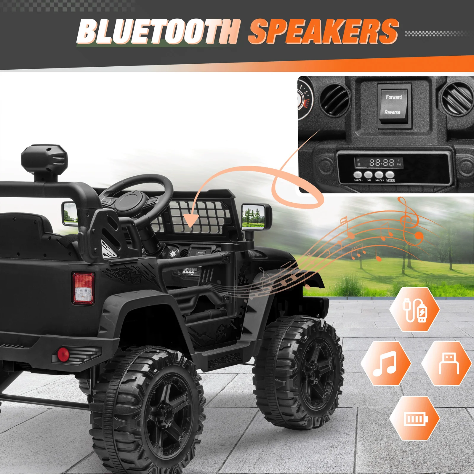 12V Kids Ride-On Truck Car with Parent Remote Control and 7-Hour Battery Life, Blue - Image 7