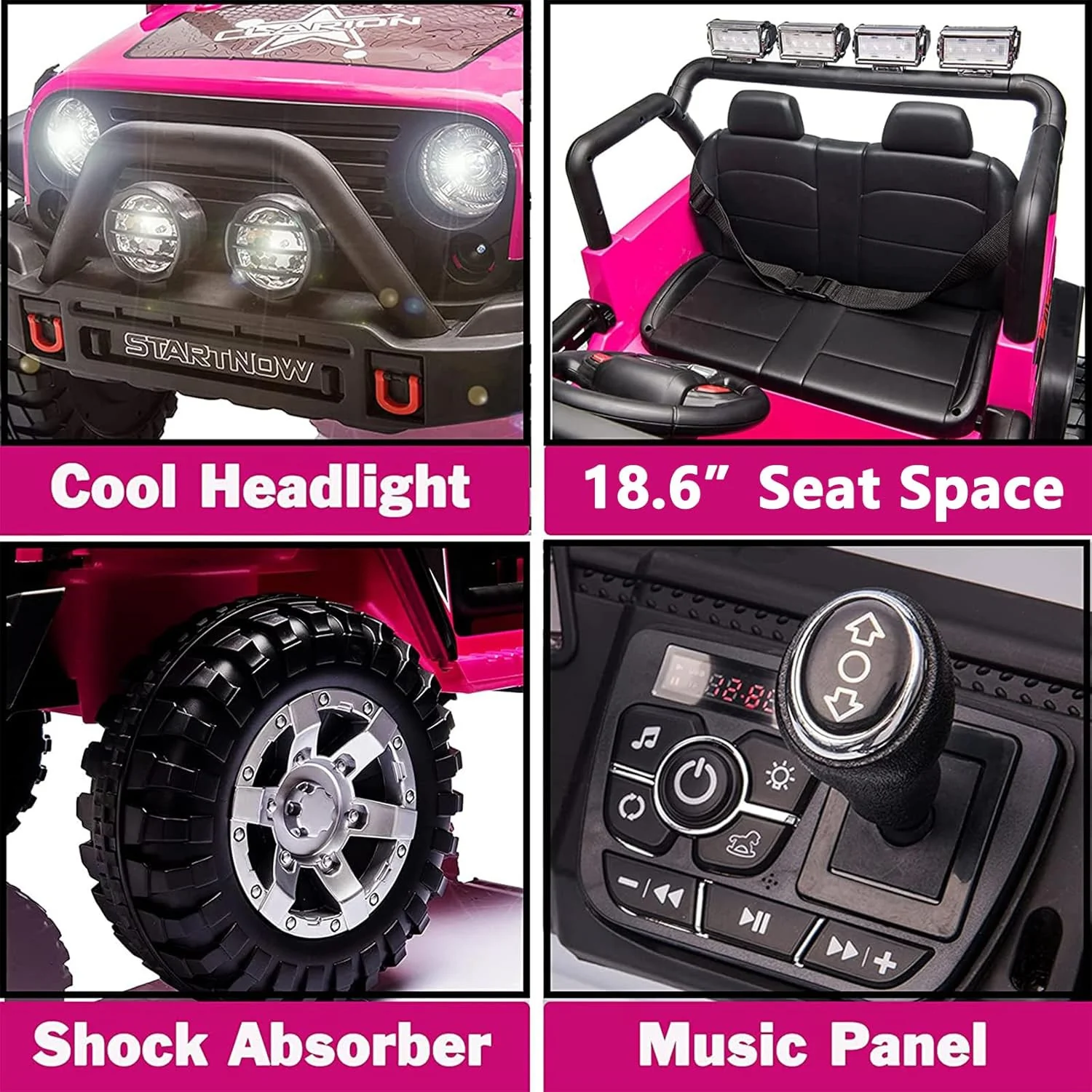 12V 7Ah 2-Seater Electric Ride-On Truck Car for Kids with Parent Remote Control - Image 5