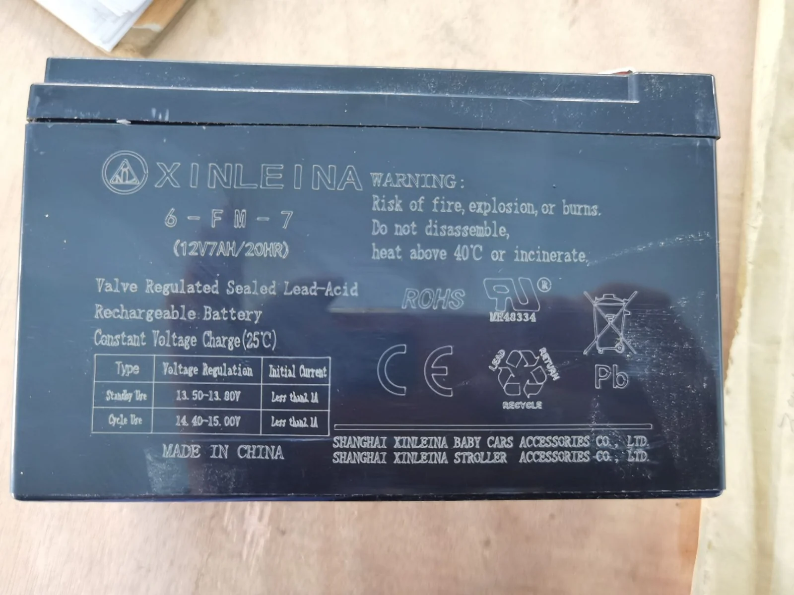12V 7Ah Valve Regulated Lead Acid Rechargeable Battery for Kids Ride-On Car - Image 3