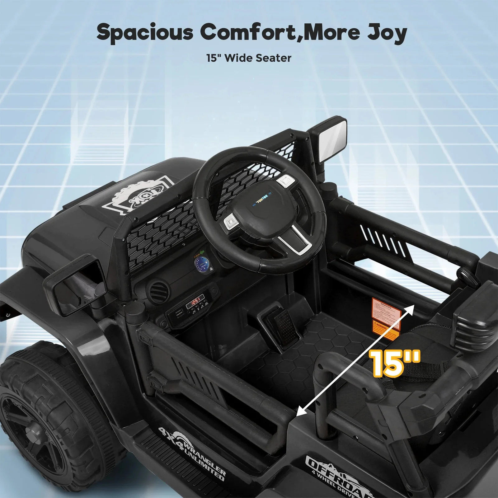 12V 7AH Battery-Powered Electric Ride-On Truck for Kids with 3 Speeds and Parental Control - Image 4