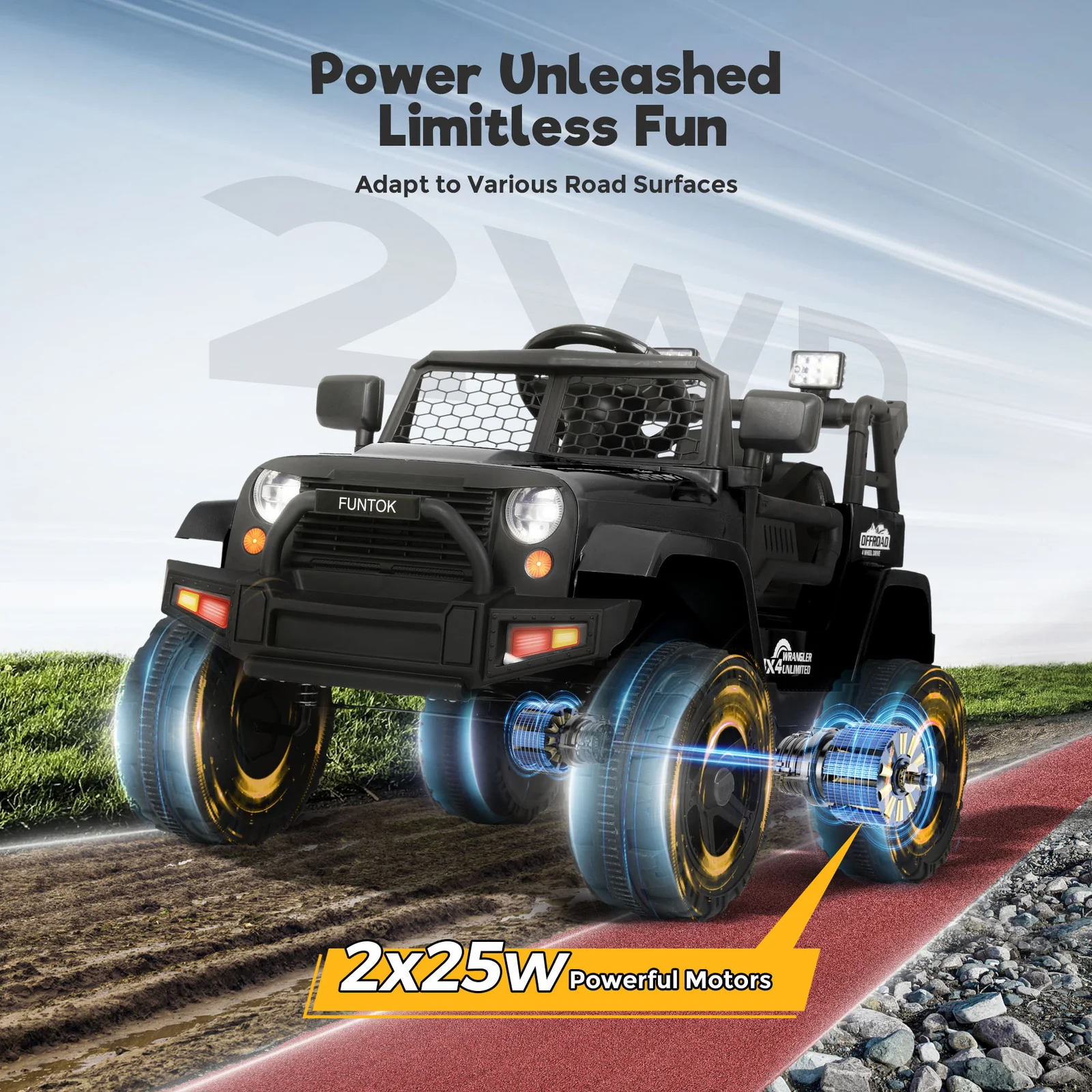 12V 7AH Battery-Powered Electric Ride-On Truck for Kids with 3 Speeds and Parental Control - Image 7