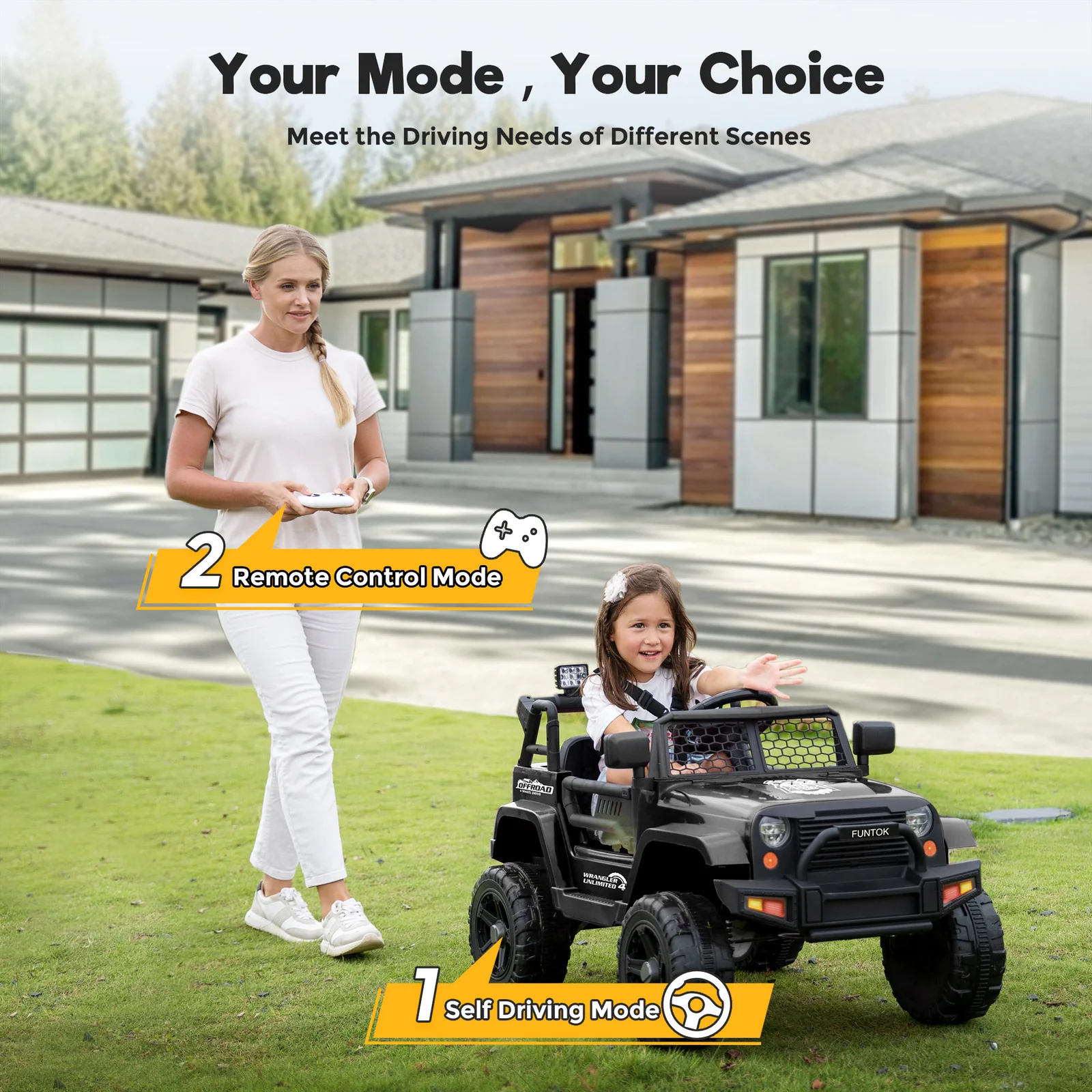 12V 7AH Battery-Powered Electric Ride-On Truck for Kids with 3 Speeds and Parental Control - Image 8