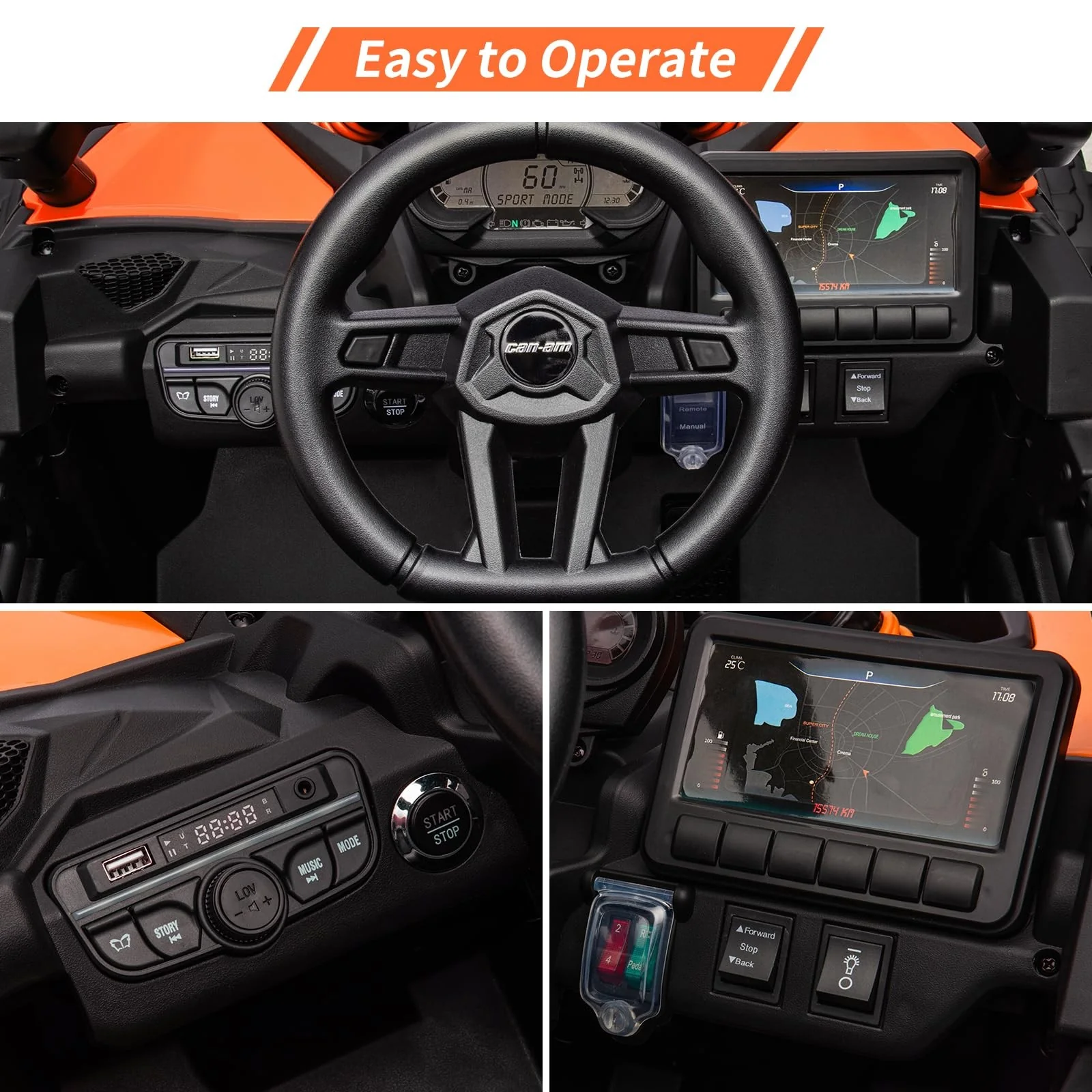 12V 7AH Electric Kids 4WD Off-Road Ride-On UTV Car with Remote Control for Boys and Girls - Image 14