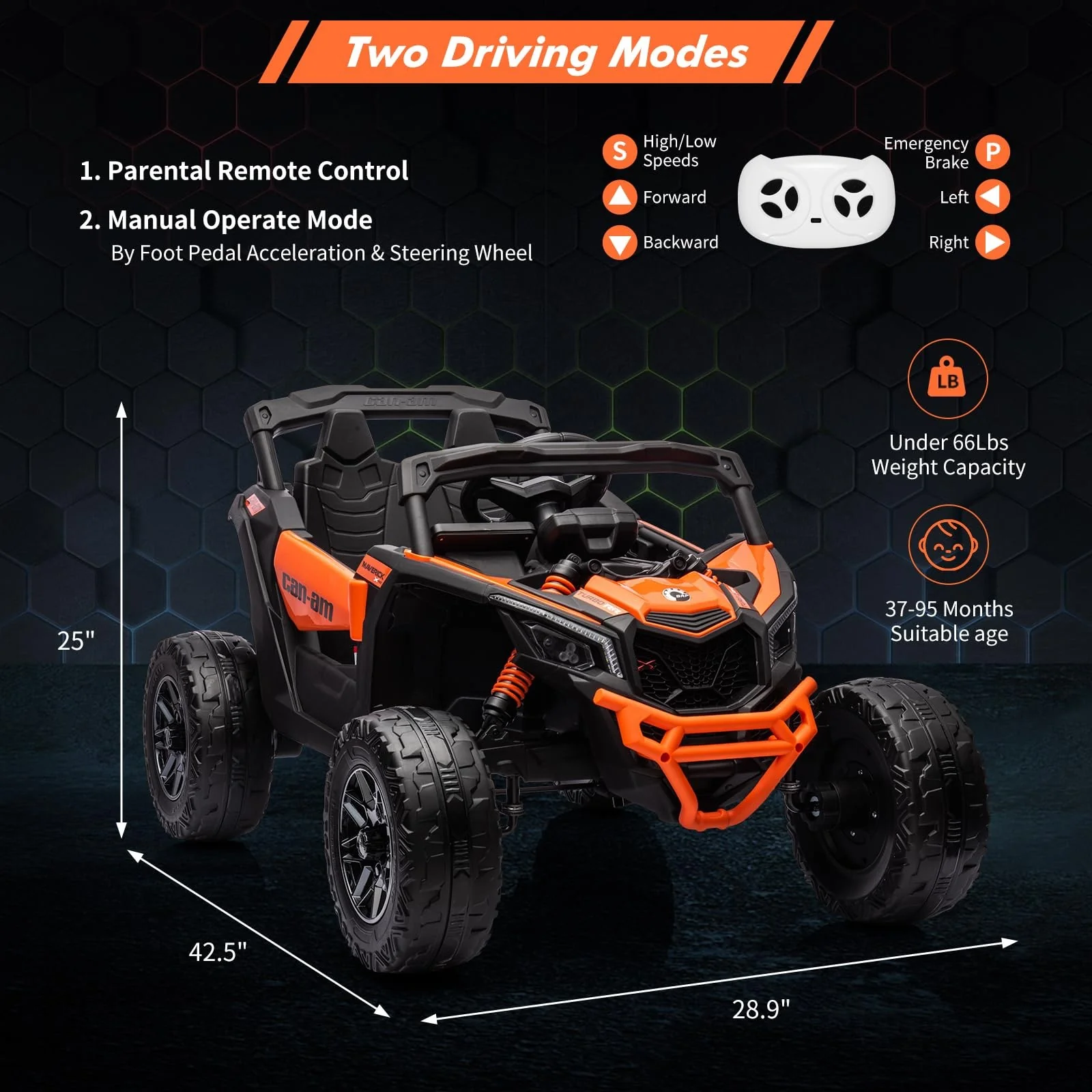 12V 7AH Electric Kids 4WD Off-Road Ride-On UTV Car with Remote Control for Boys and Girls - Image 15