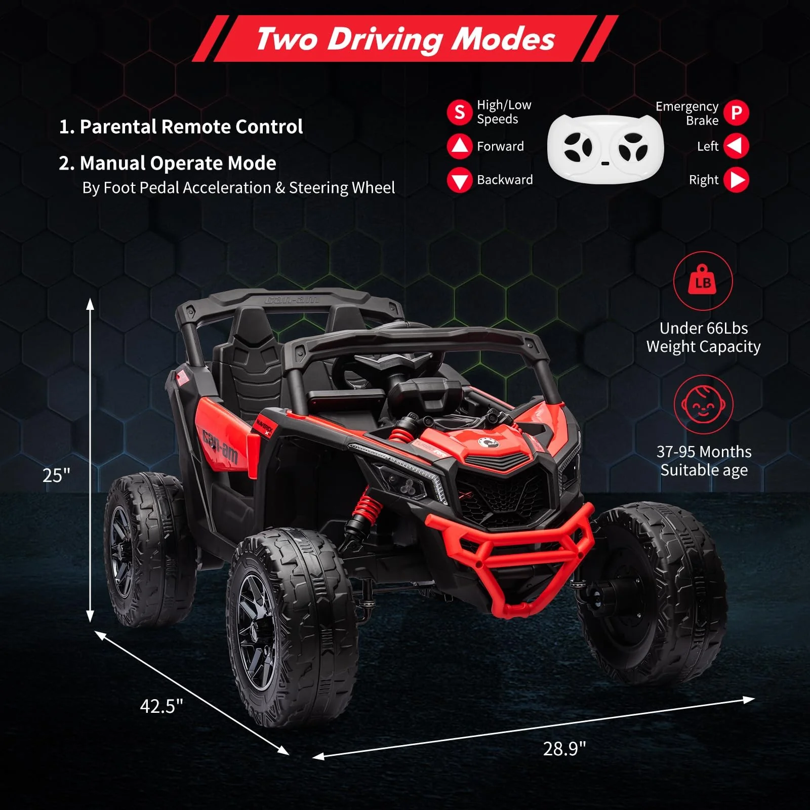 12V 7AH Electric Kids 4WD Off-Road Ride-On UTV Car with Remote Control for Boys and Girls - Image 27