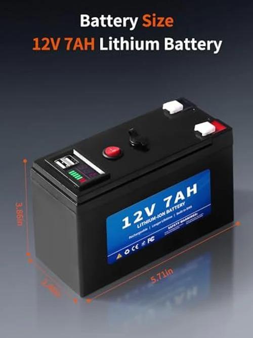 12V 7Ah Lithium Power Wheels Battery with Dual USB Ports - Image 6
