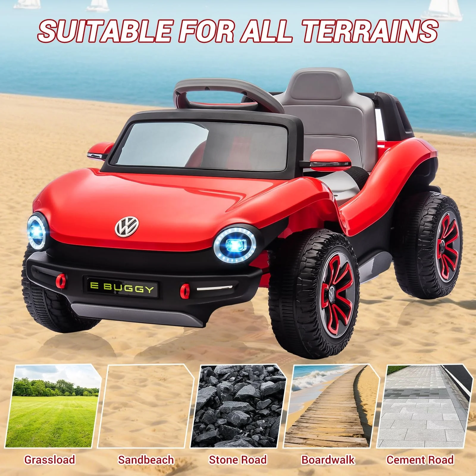 12V 7AH Toddler Electric Ride-On Car with Remote Control, Lights, USB, Horn, and Music - Image 15