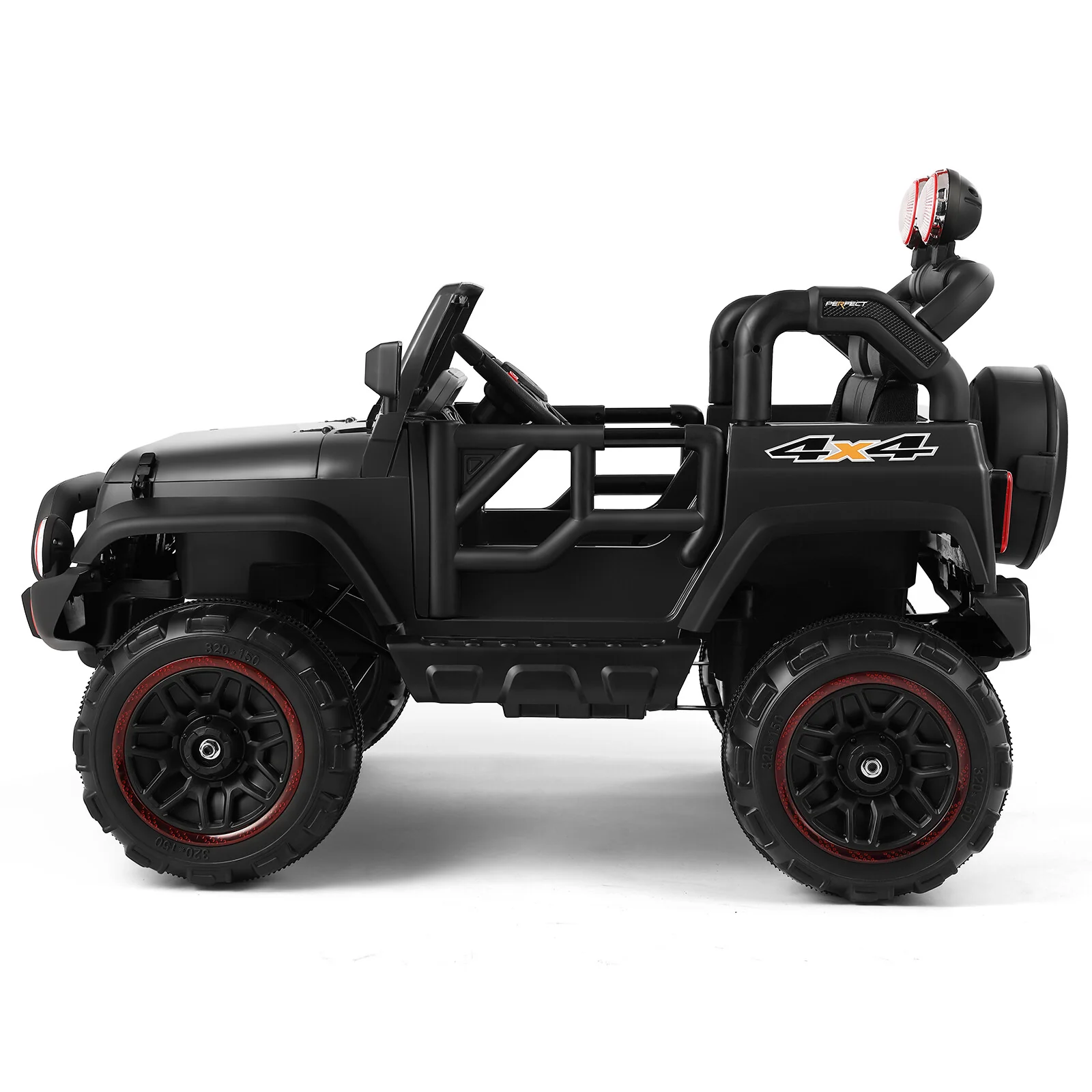 12V Battery Powered Kids Ride-On Truck with 3 Speeds, Remote Control, MP3, LED Lights, USB, and Black Cover - Image 12