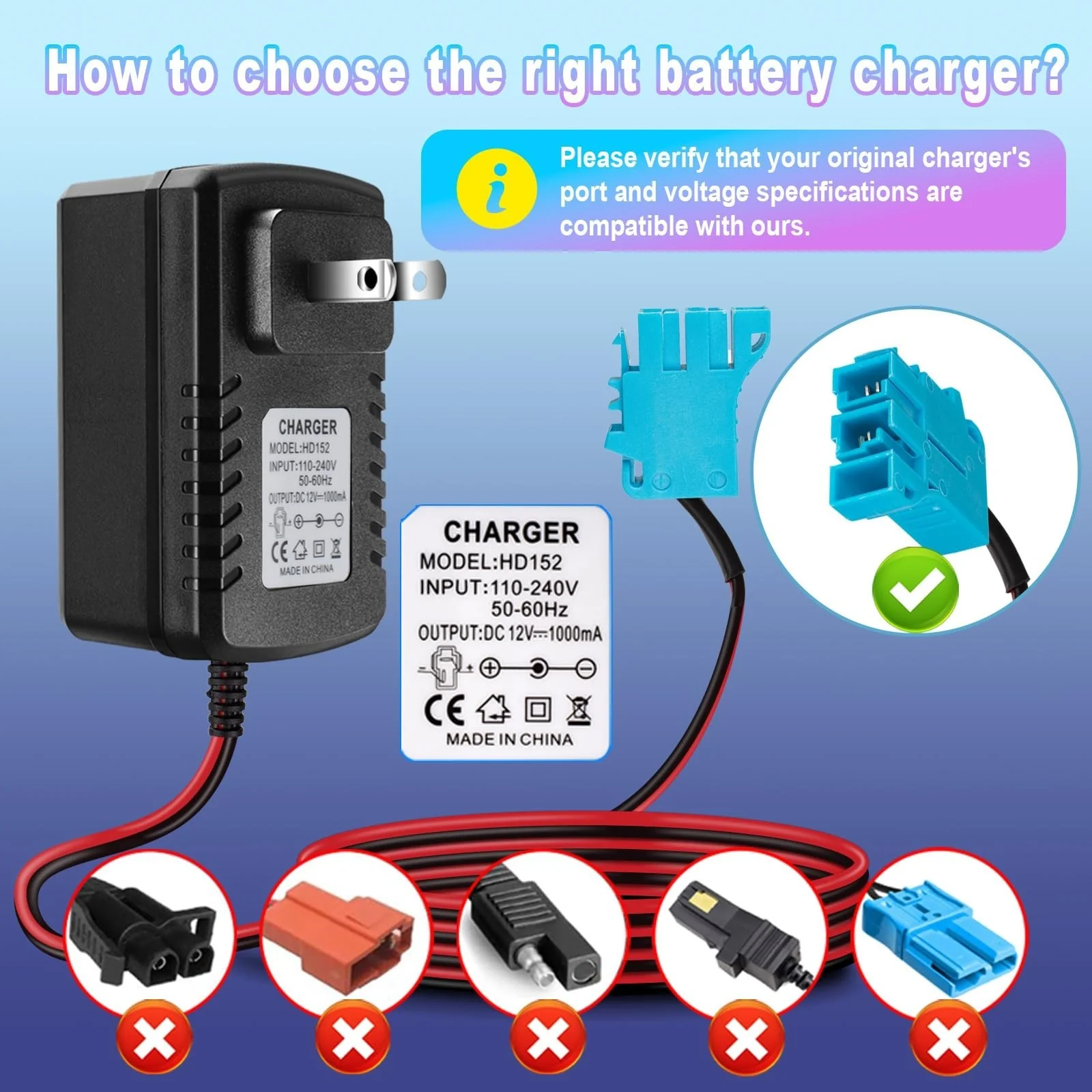 12V Charger for Children’s Electric Ride-On Cars, Peg-Perego, Gators, Polaris - Image 4