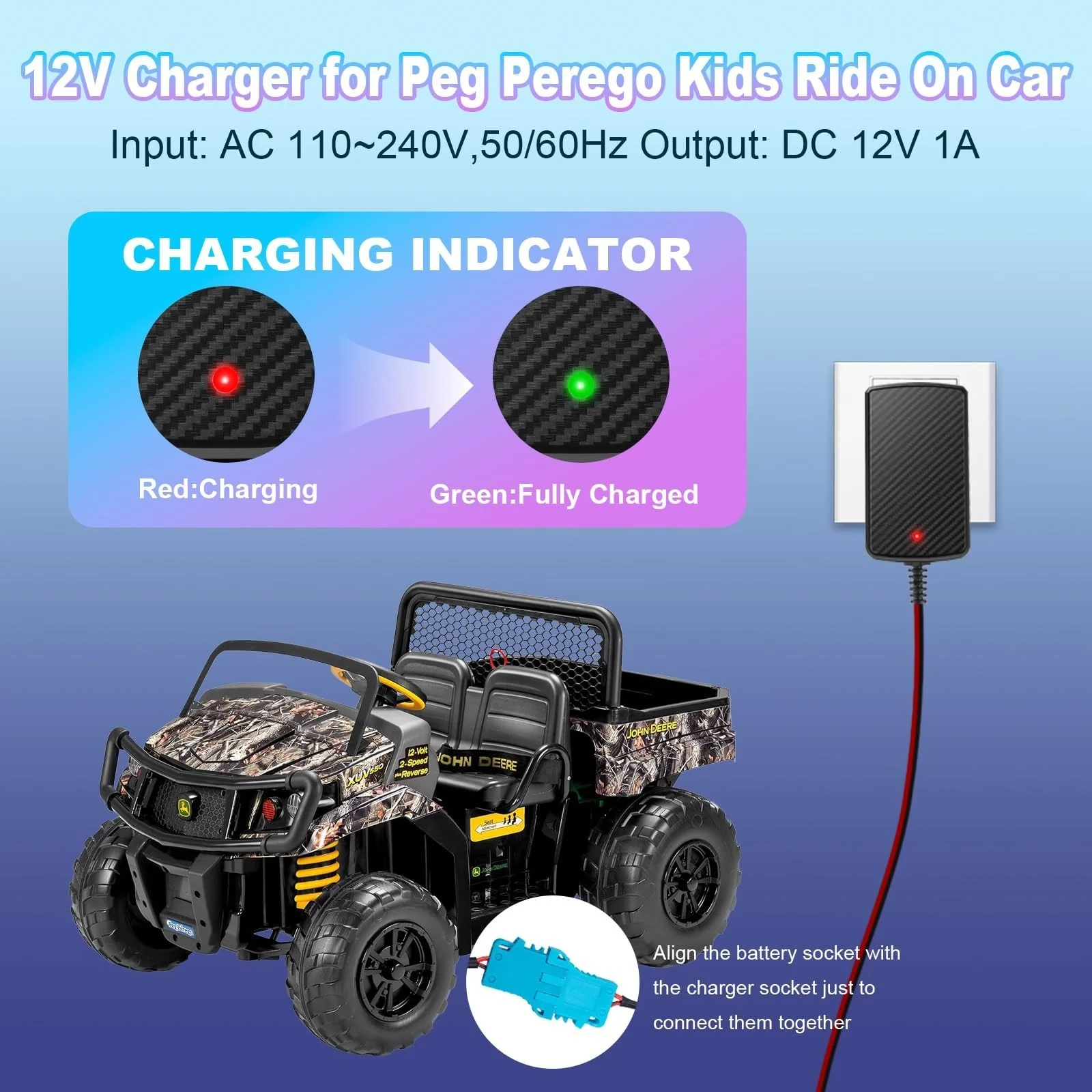 12V Charger for Children’s Electric Ride-On Cars, Peg-Perego, Gators, Polaris - Image 5
