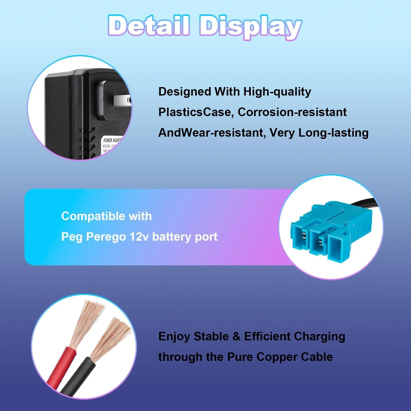 12V Charger for Children’s Electric Ride-On Cars, Peg-Perego, Gators, Polaris - Image 6