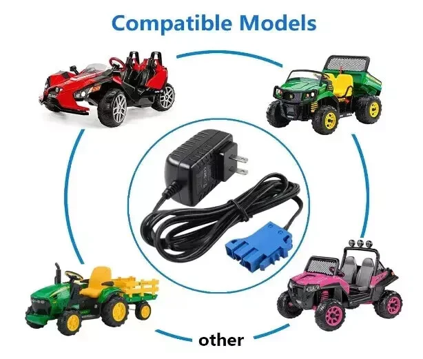12V Battery and Charger for Peg Perego Ground Force Tractor and John Deere Gator XUV - Image 2