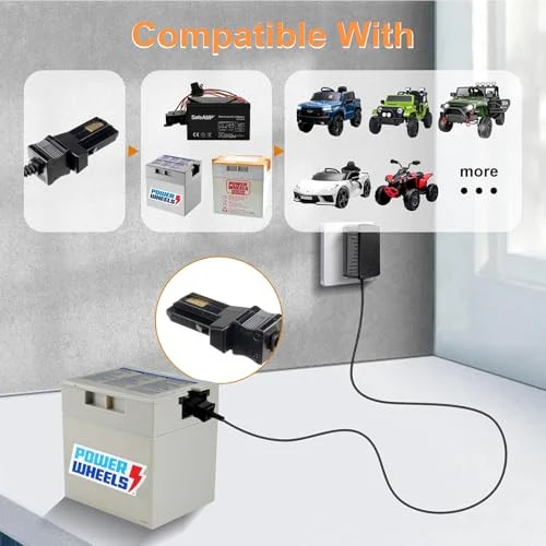 12V Battery Charger for Power Wheels with Gray and Orange Top - Image 4