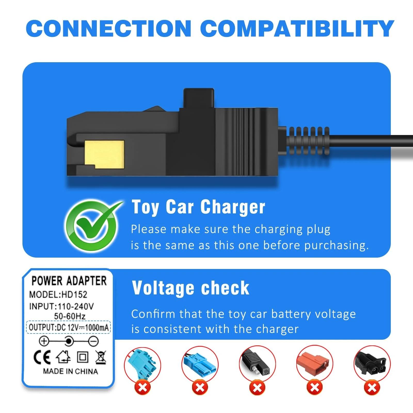 12V Battery Charger for Power Wheels with Gray Battery and Orange Top - Image 4