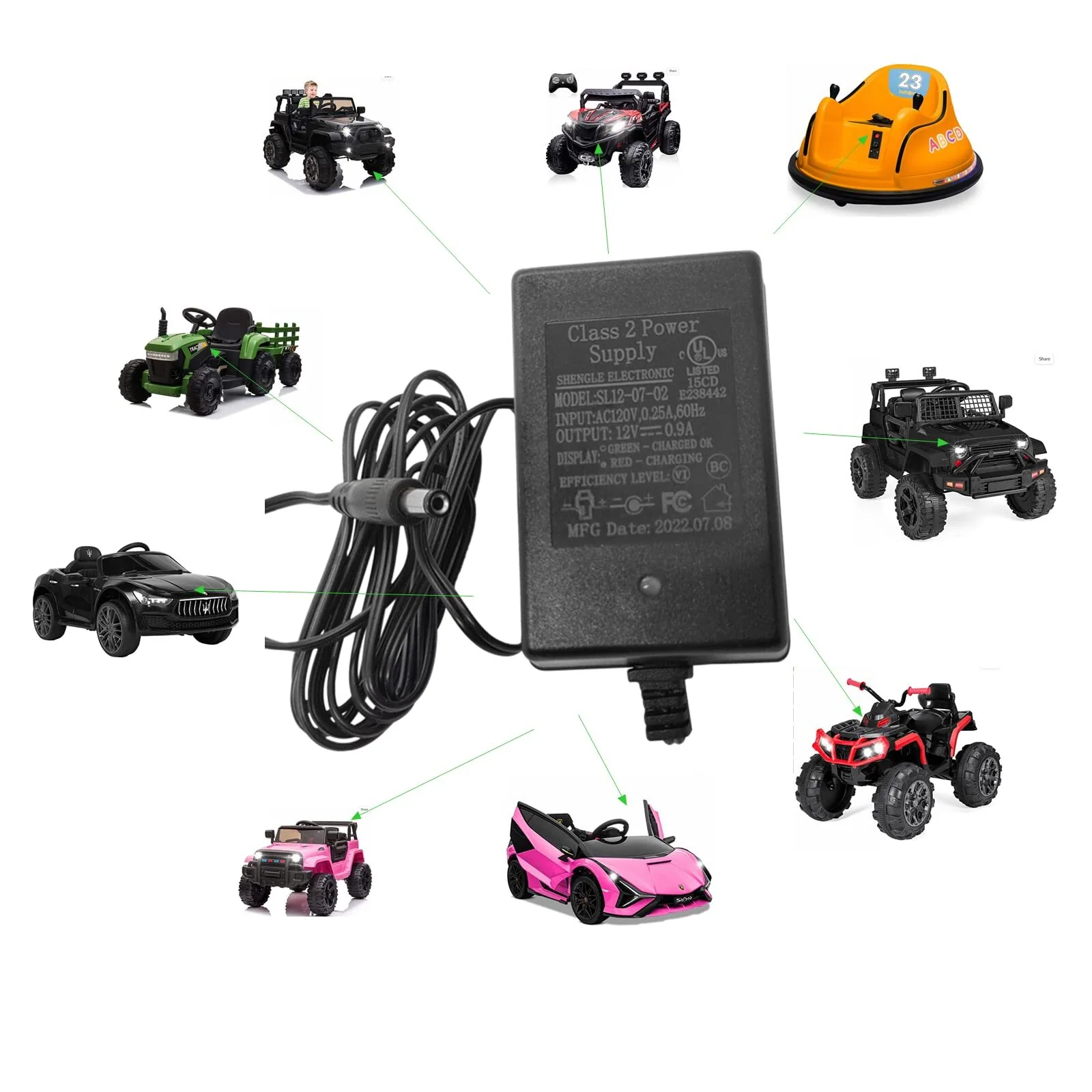 12V Universal Battery Charger for Ride-On Toys and Kids Cars - Image 8