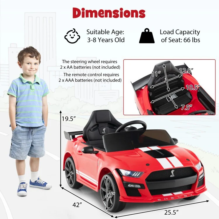 12V Battery Powered Kids Ride-On Electric Car with Remote Control - Image 3