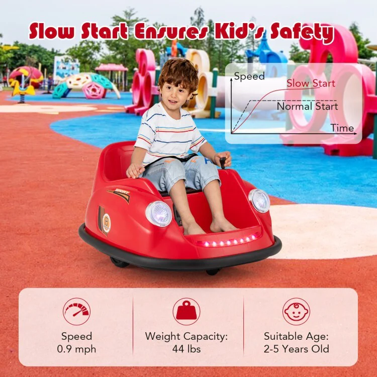 12V Battery-Powered Kids Electric Ride-On Bumper Car with Remote Control and Training Wheels - Image 10