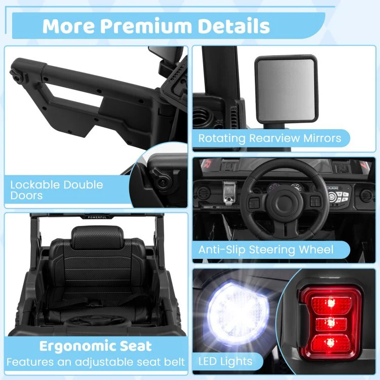 12V Battery Powered Kids Electric Ride-On Truck with Remote Control, Power Display, and 3-Speed Settings - Image 10