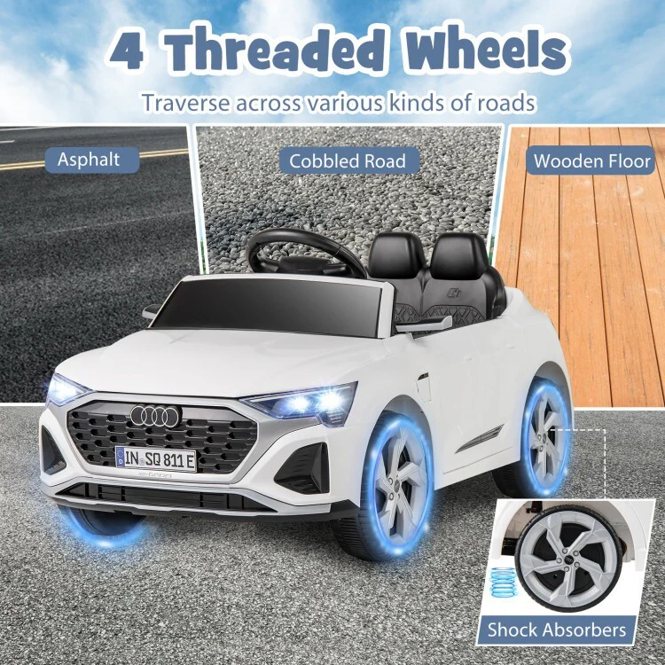 12V Licensed Audi SQ8 Kids Ride-On Car Toy with Remote Control and 3-Speed Settings - Image 7