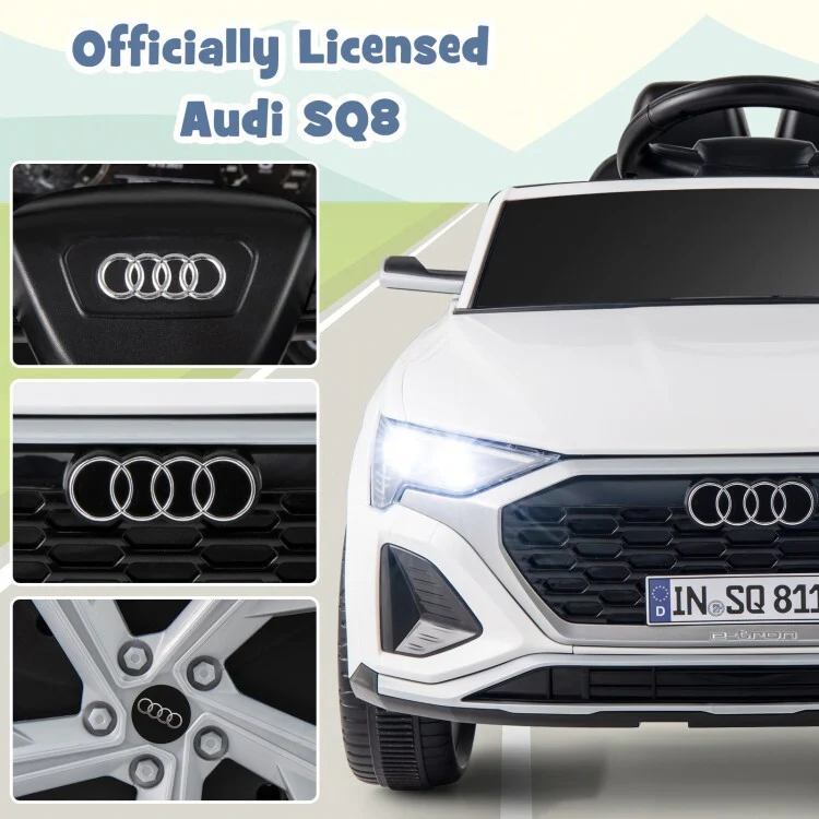12V Licensed Audi SQ8 Kids Ride-On Car Toy with Remote Control and 3-Speed Settings - Image 9