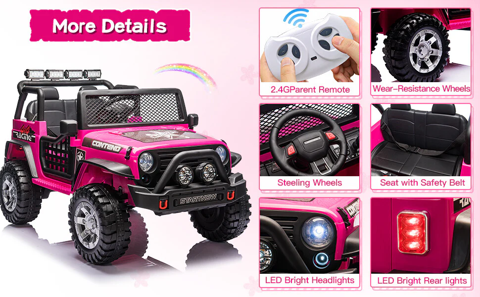 12V Electric Kids Ride-On Jeep Toy Car with USB, Bluetooth, and Remote Control - Image 2