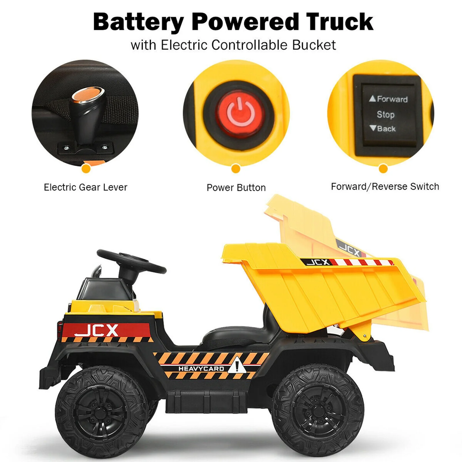 12V Battery-Powered Kids Ride-On RC Dump Truck Construction Tractor with Electric Bucket - Image 9