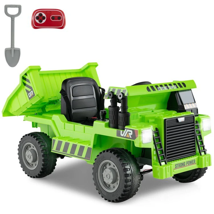 12V Battery Powered Kids Ride-On Electric Dump Truck Toy with 2.4G Remote Control and Functional Dump Bed - Image 3