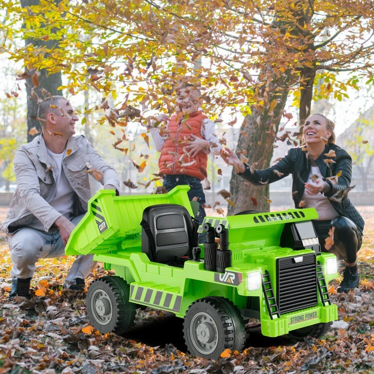 12V Battery Powered Kids Ride-On Electric Dump Truck Toy with 2.4G Remote Control and Functional Dump Bed - Image 4