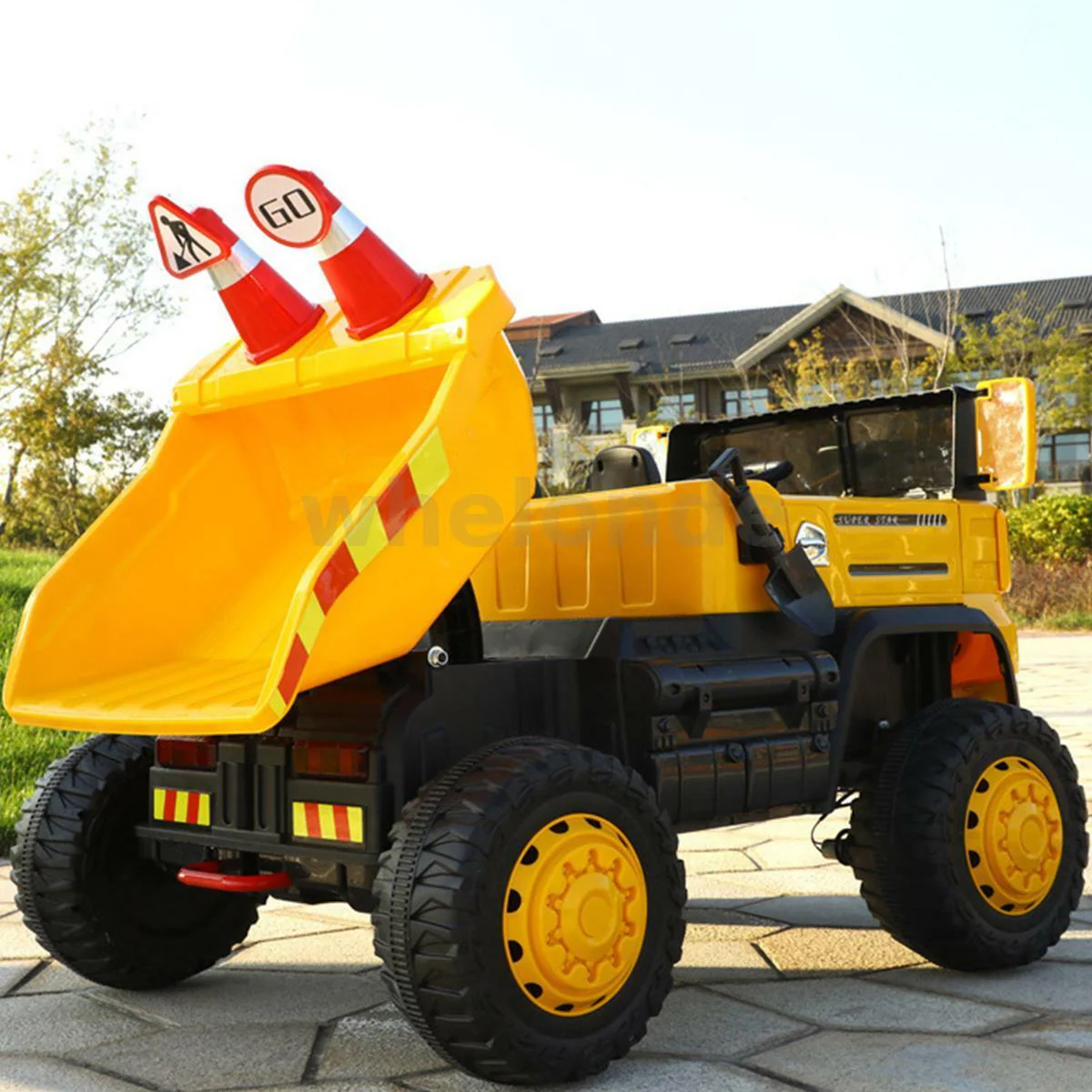 12V Battery-Operated Children's Dump Truck 2 Seater RC Electric Scoop - Image 10
