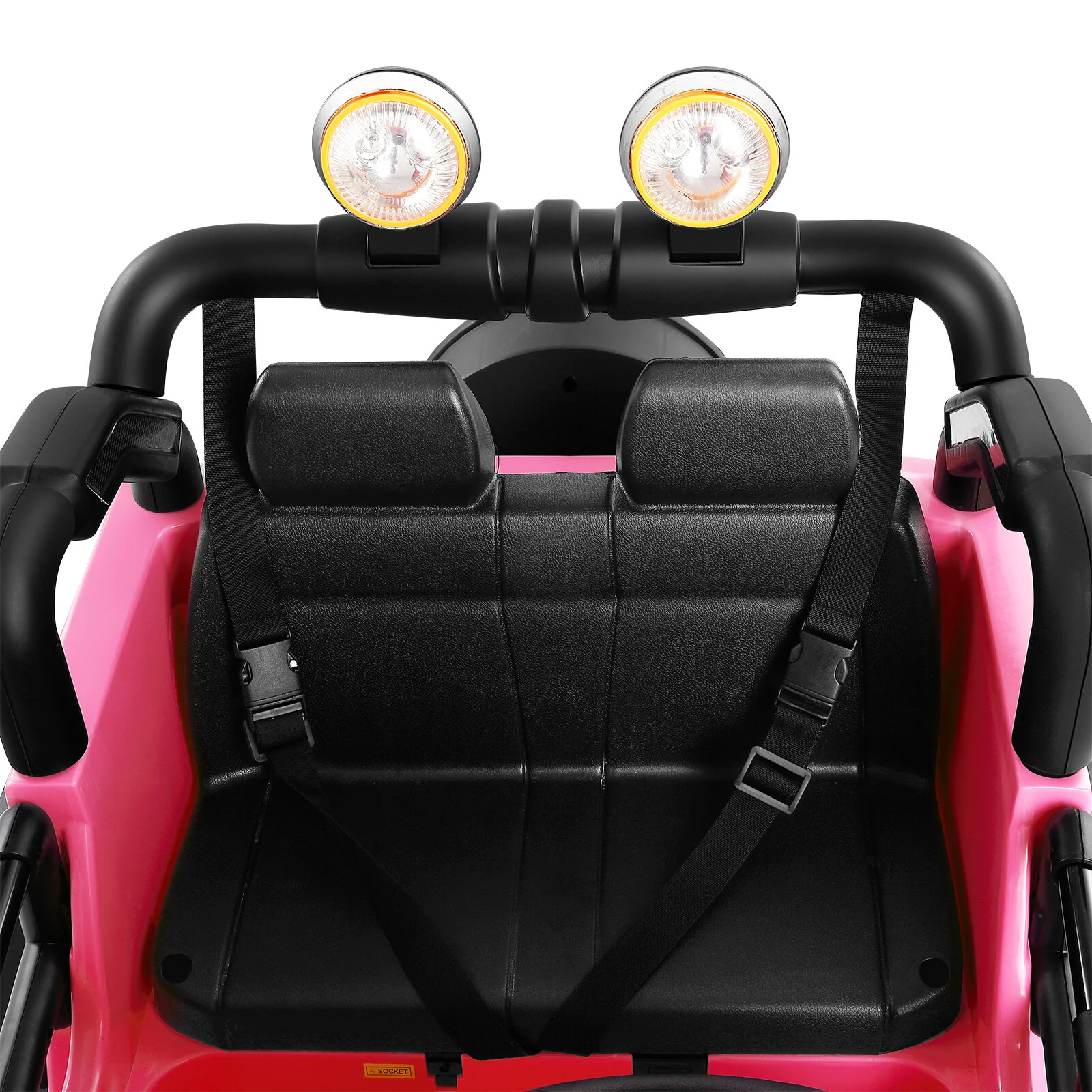 12V Pink and Black Kids Ride-On Truck with MP3, LED Lights, Remote Control, and Battery Cover - Image 11