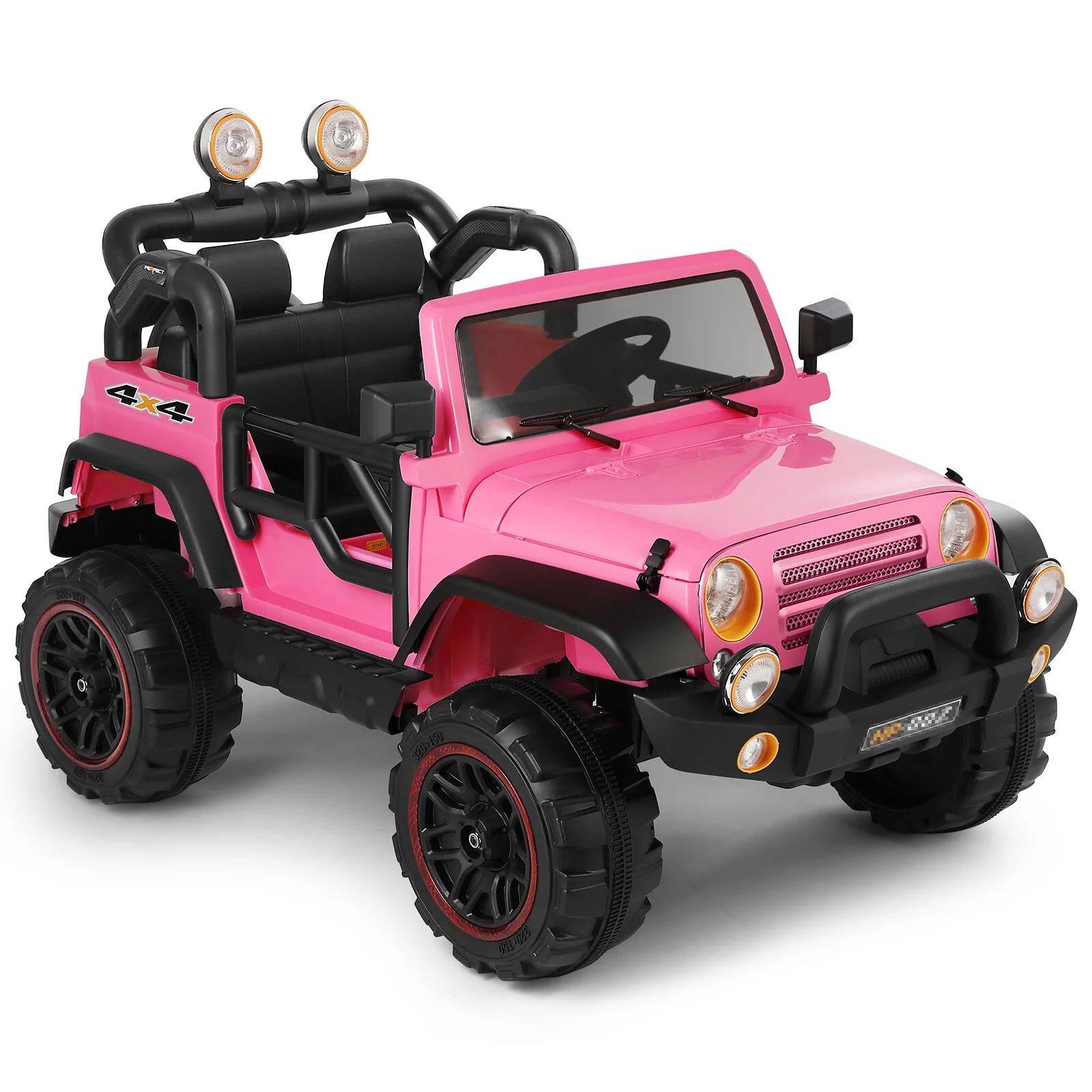 12V Pink and Black Kids Ride-On Truck with MP3, LED Lights, Remote Control, and Battery Cover - Image 18