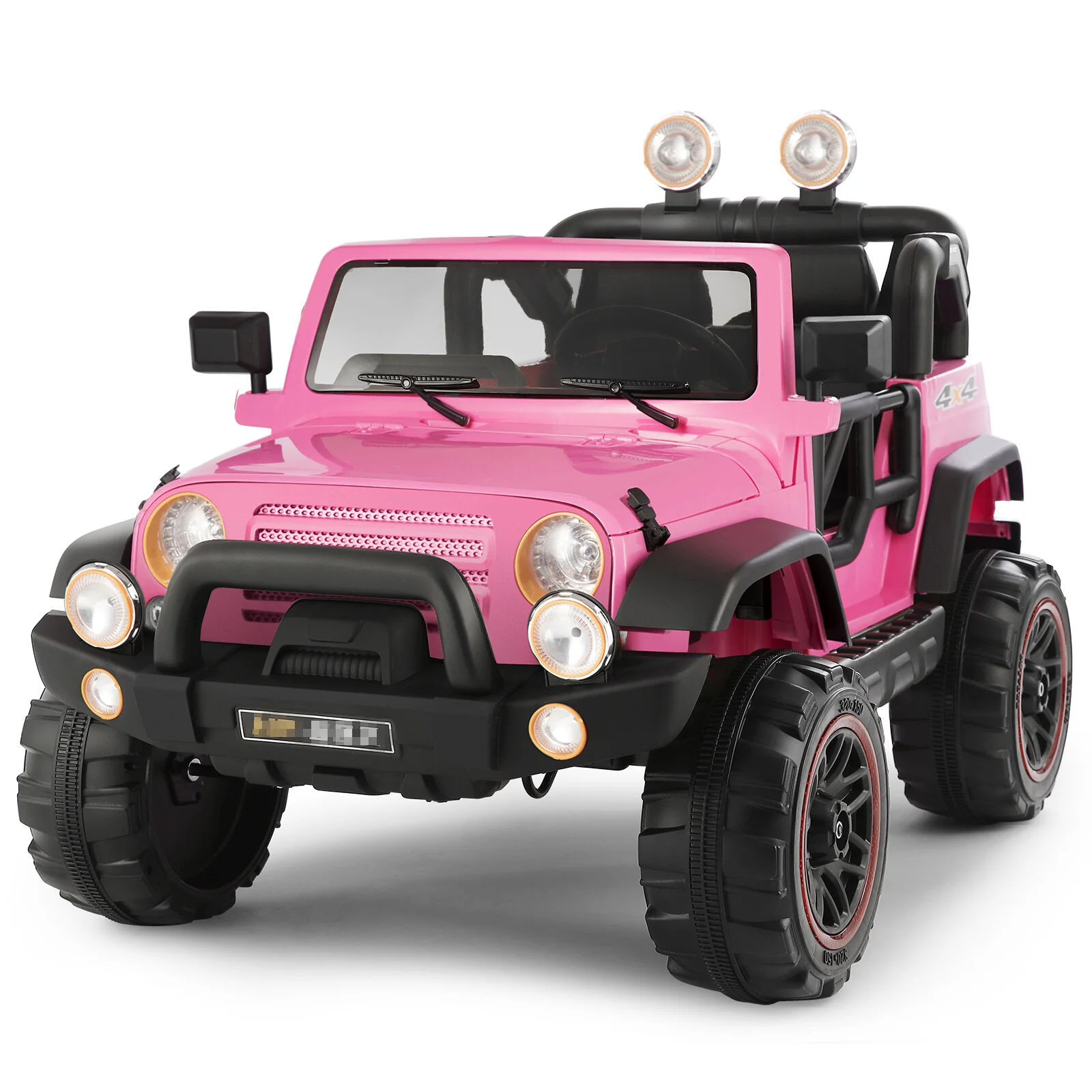 12V Pink and Black Kids Ride-On Truck with MP3, LED Lights, Remote Control, and Battery Cover - Image 22