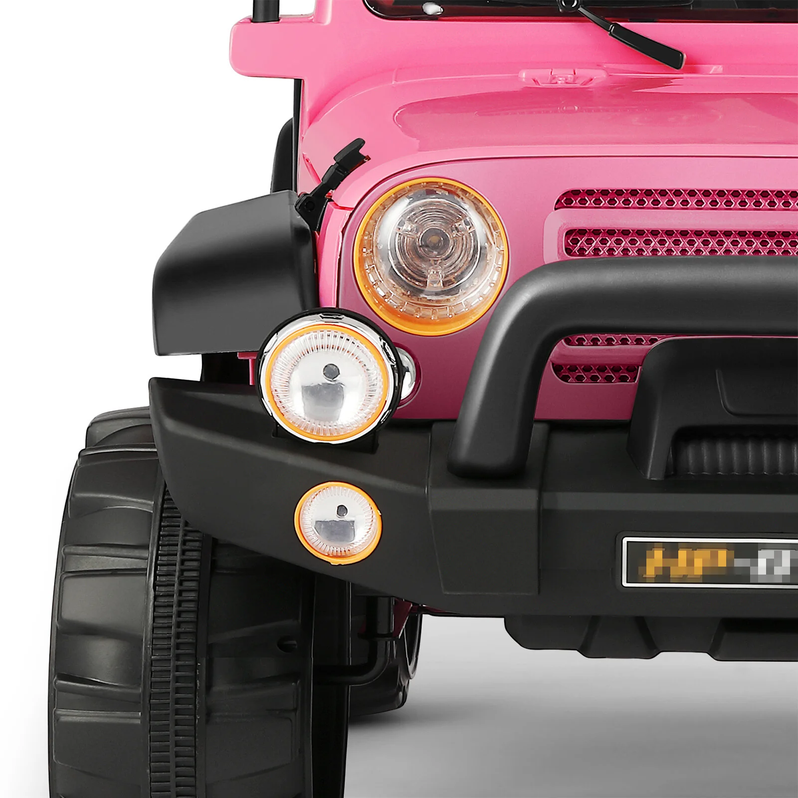 12V Pink and Black Kids Ride-On Truck with MP3, LED Lights, Remote Control, and Battery Cover - Image 23