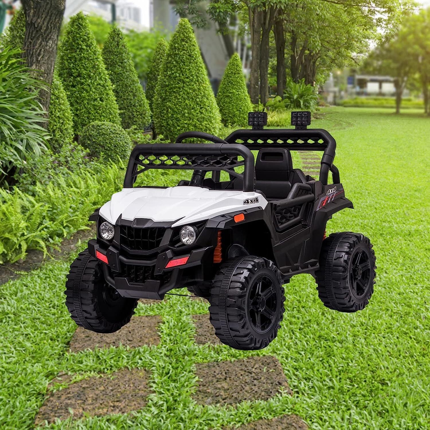 12V Electric Kids Ride-On Jeep 2-Seater with Battery Power, Safety Features, MP3, and LED Lights