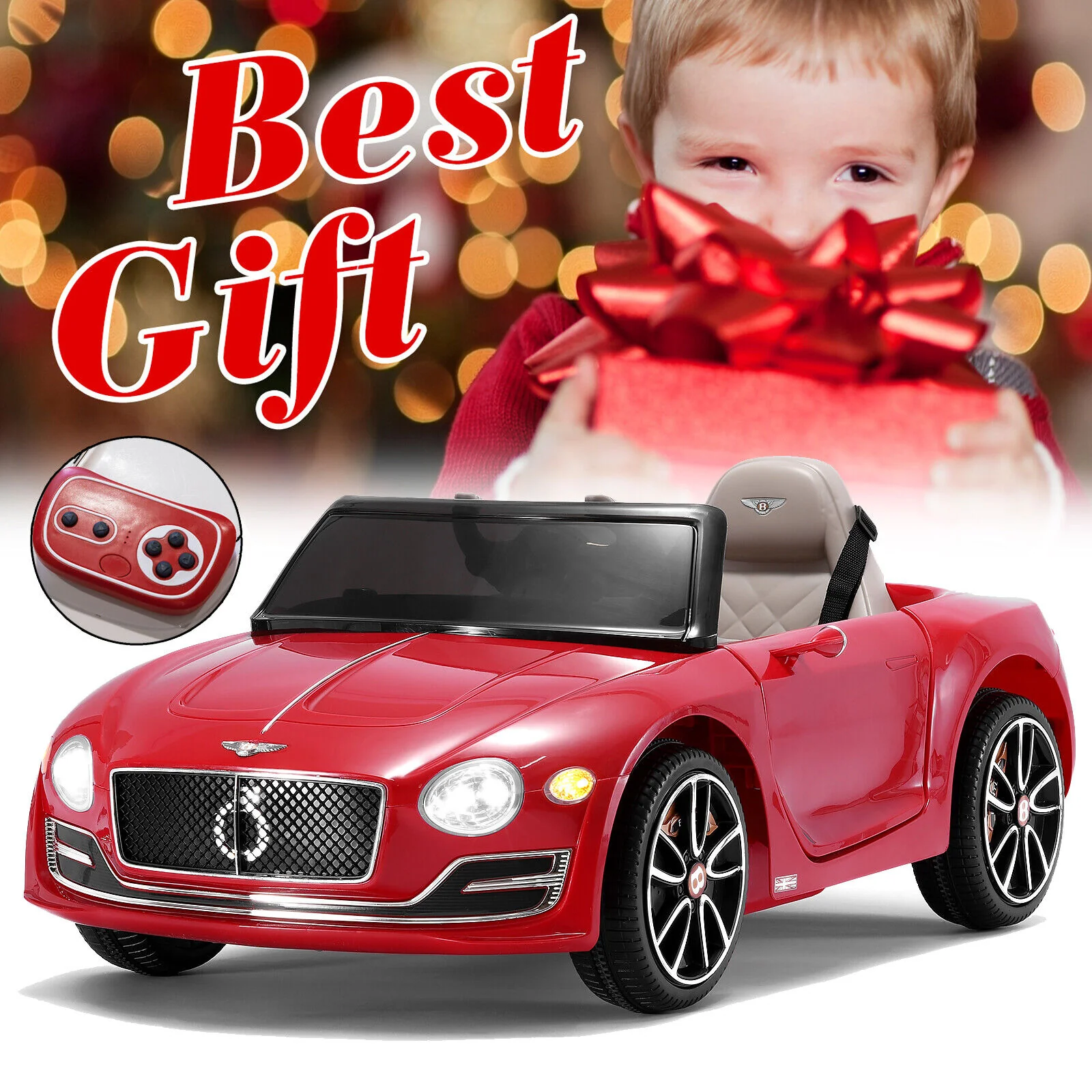 12V Battery Powered Bentley Style Kids Ride On Car with Remote Control - Image 30
