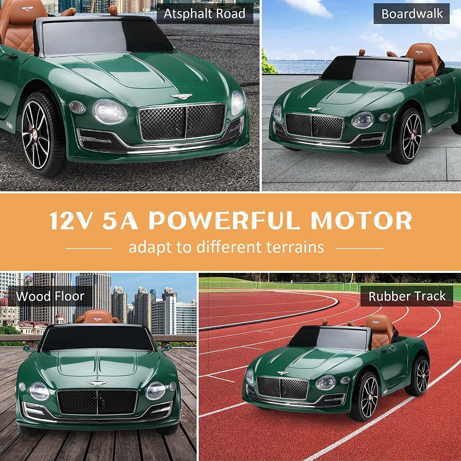12V Battery Powered Bentley Style Kids Ride On Car with Remote Control - Image 44
