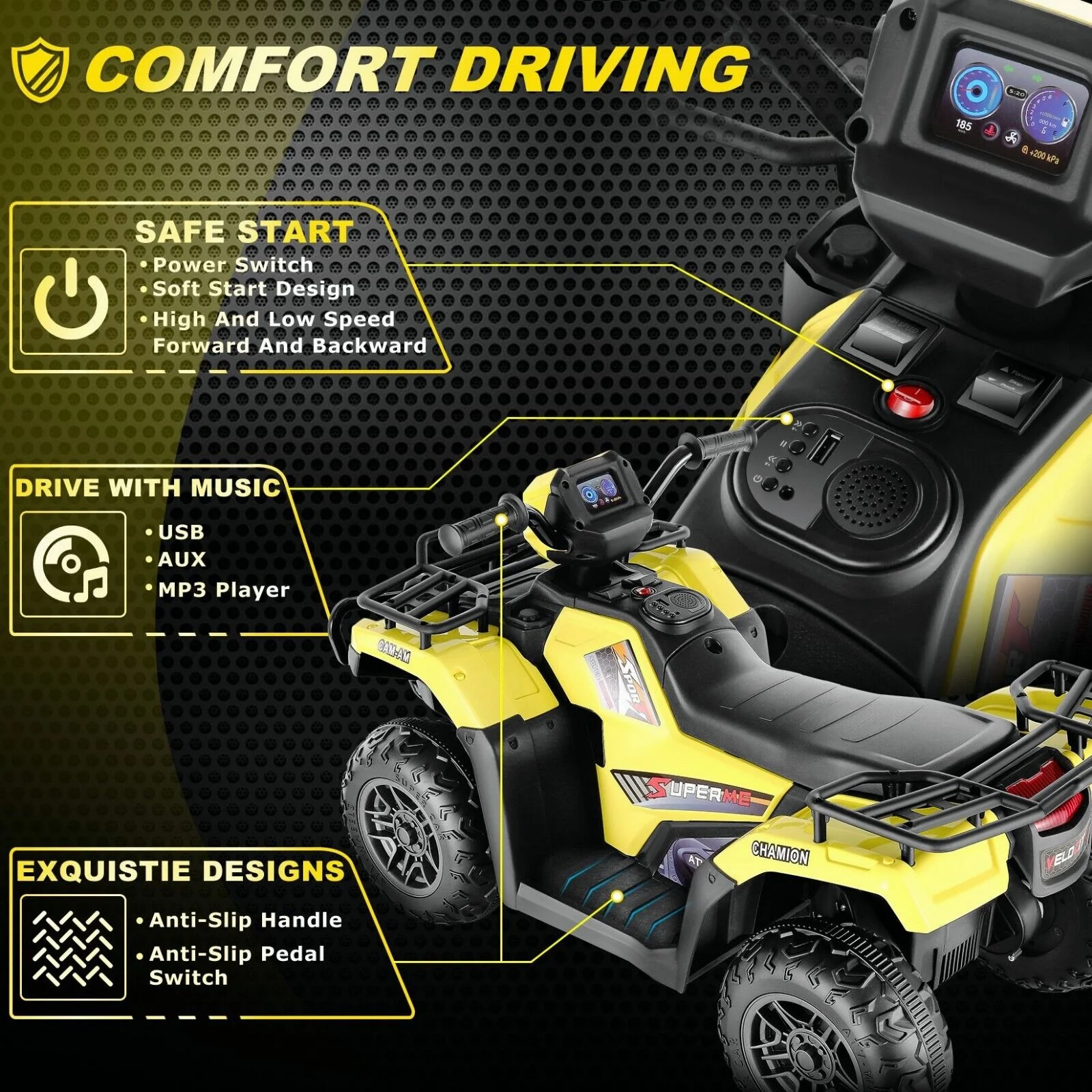 12V Battery Powered Electric ATV Quad Ride-On Car for Kids - Fun and Adventure on Wheels! - Image 14