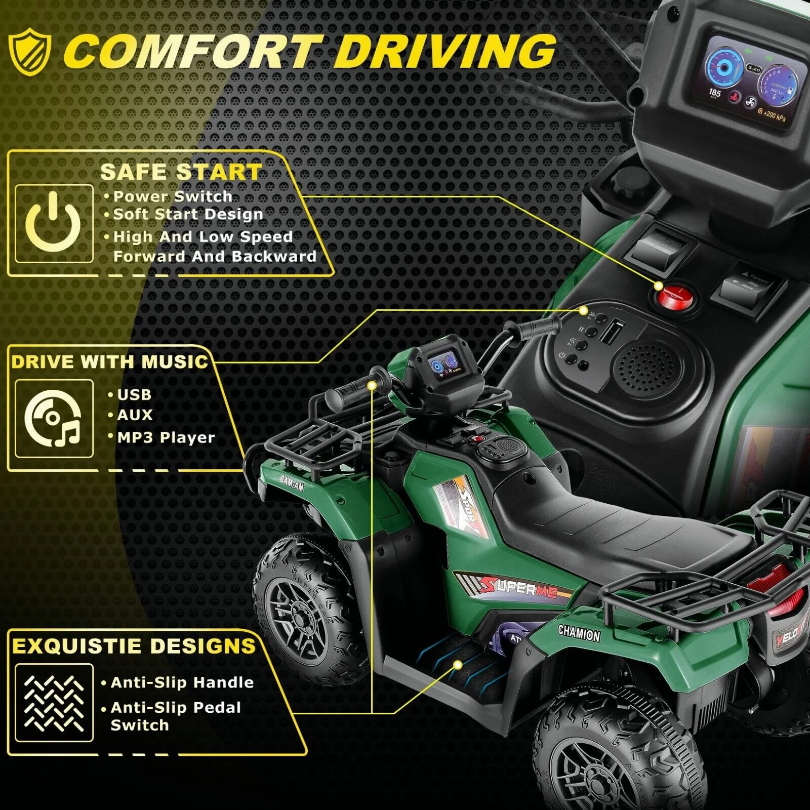 12V Battery Powered Electric ATV Quad Ride-On Car for Kids - Fun and Adventure on Wheels! - Image 34