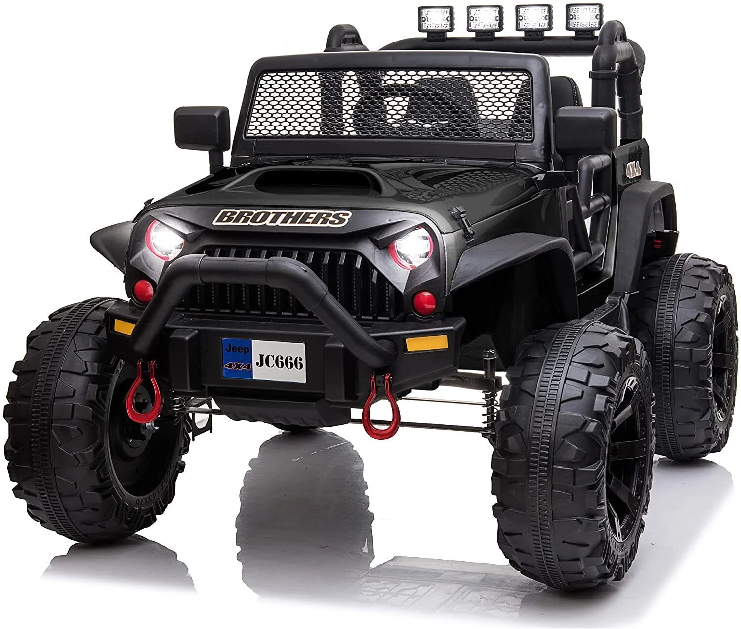 12V Battery Powered Electric Ride On Car for Kids with 2 Seats - Black, 48.4 - Image 2