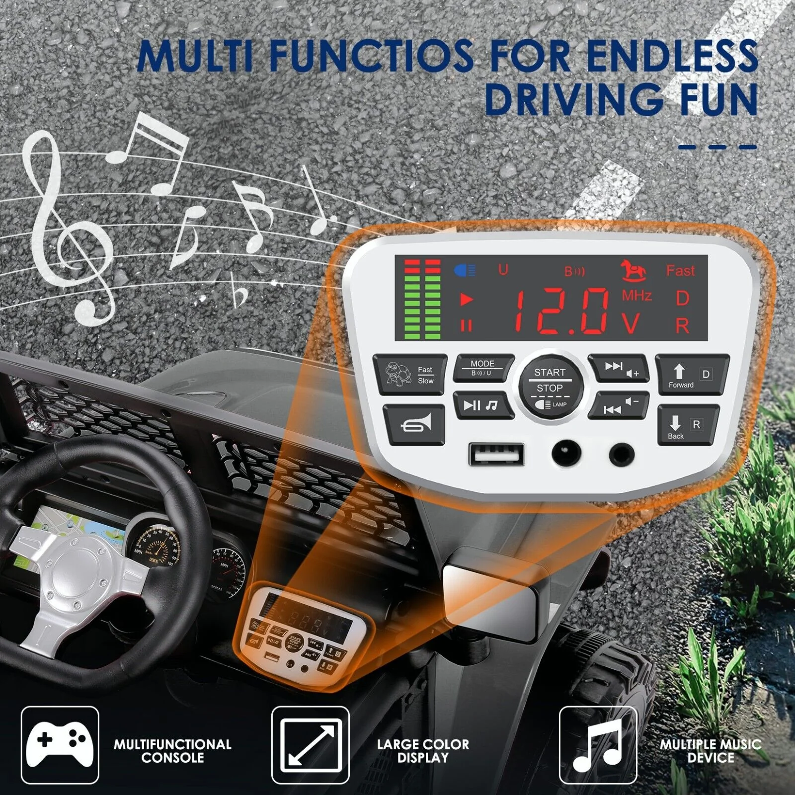 12V Battery Powered Electric Ride On Car with Remote Control and MP3 Player - Image 32